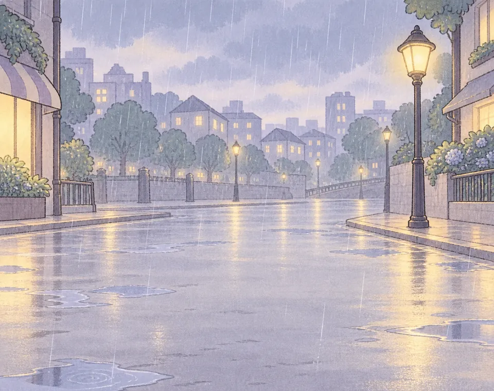 雨天的街道撐著傘慢慢走，雙魚座這個月先照顧好自己
